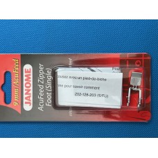 AcuFeed Zipper Foot (Single) #202128007 For Janome Sewing Machines